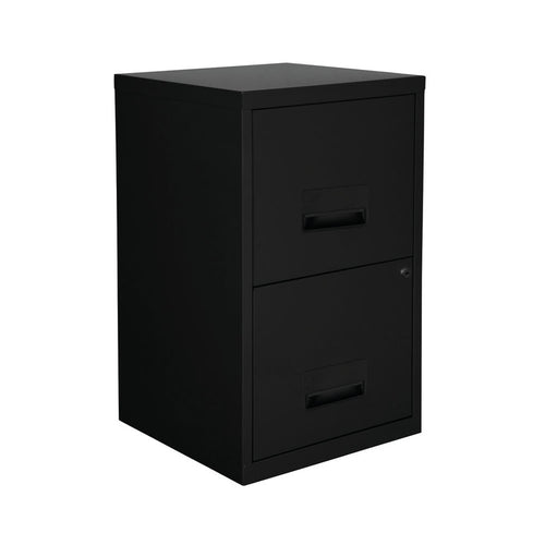 A4 2 Drawer Steel Filing Cabinet Black