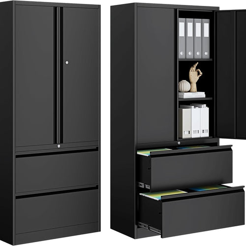 A4 2 Drawer Steel Filing Cabinet Black Trade Pack of Ten