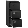 A4 3 Drawer Steel Filing Cabinet Black