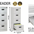 A4 4 Drawer Steel Filing Cabinet Light Grey Trade Pack of Twenty