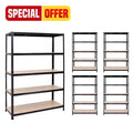 Bolt Free Shelving 5 Shelf Deep Run of Five Bays Trade Pack of Five