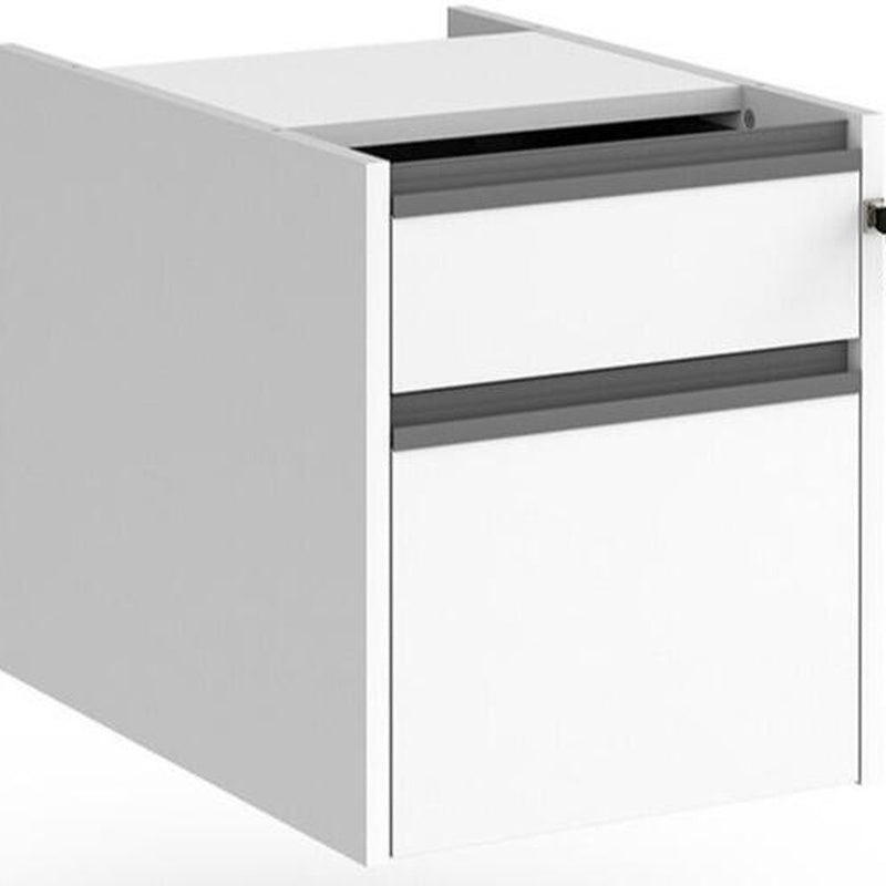Fixed 2 Drawer Under Desk Pedestal Graphite