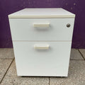 Fixed 2 Drawer Under Desk Pedestal White