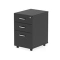 Fixed 3 Drawer Under Desk Pedestal Black