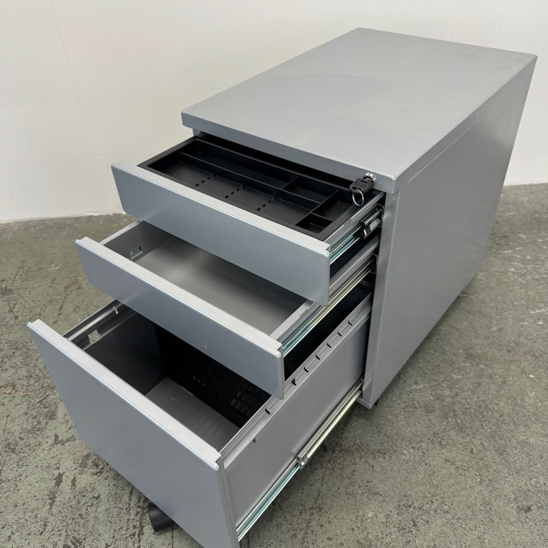 Fixed 3 Drawer Under Desk Pedestal Light Grey Trade Pack of Twenty