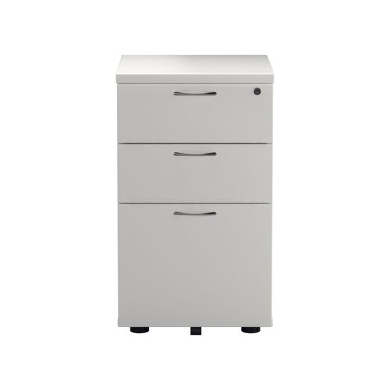 Fixed 3 Drawer Under Desk Pedestal White