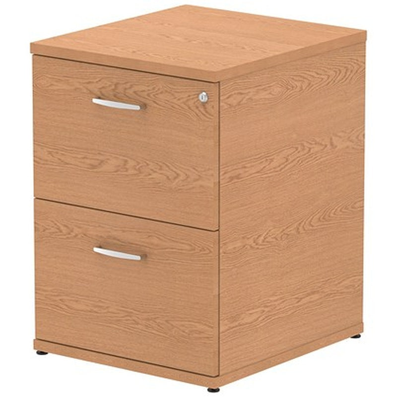 Foolscap 2 Drawer Steel Filing Cabinet Oak Effect