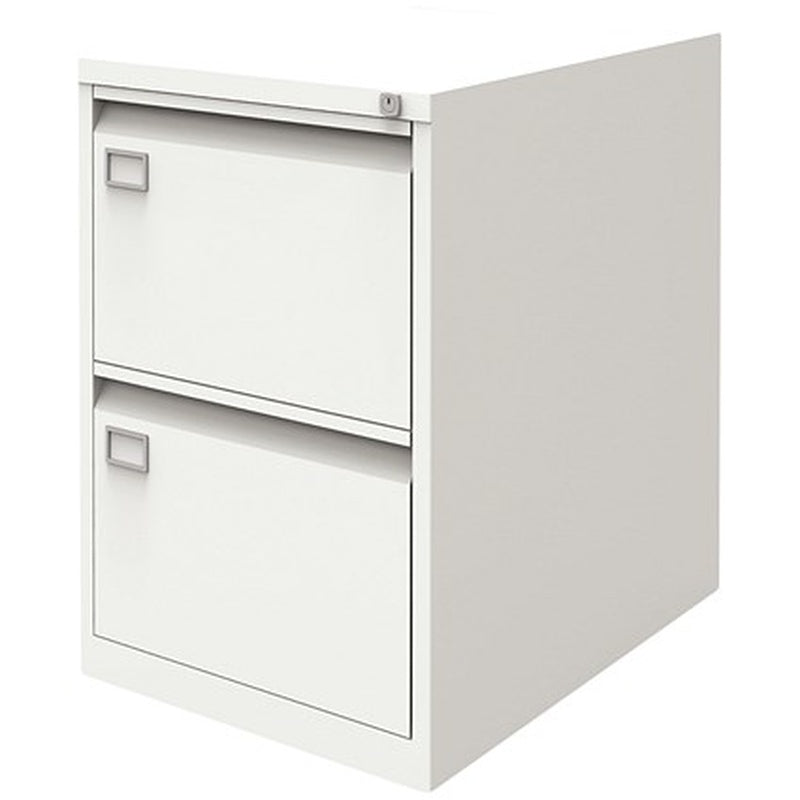 Foolscap 2 Drawer Steel Filing Cabinet White