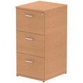 Foolscap 3 Drawer Steel Filing Cabinet Oak Effect