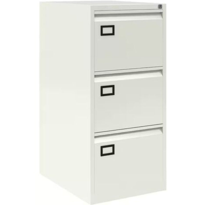 Foolscap 3 Drawer Steel Filing Cabinet White