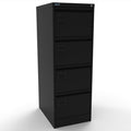 Foolscap 4 Drawer Steel Filing Cabinet Black