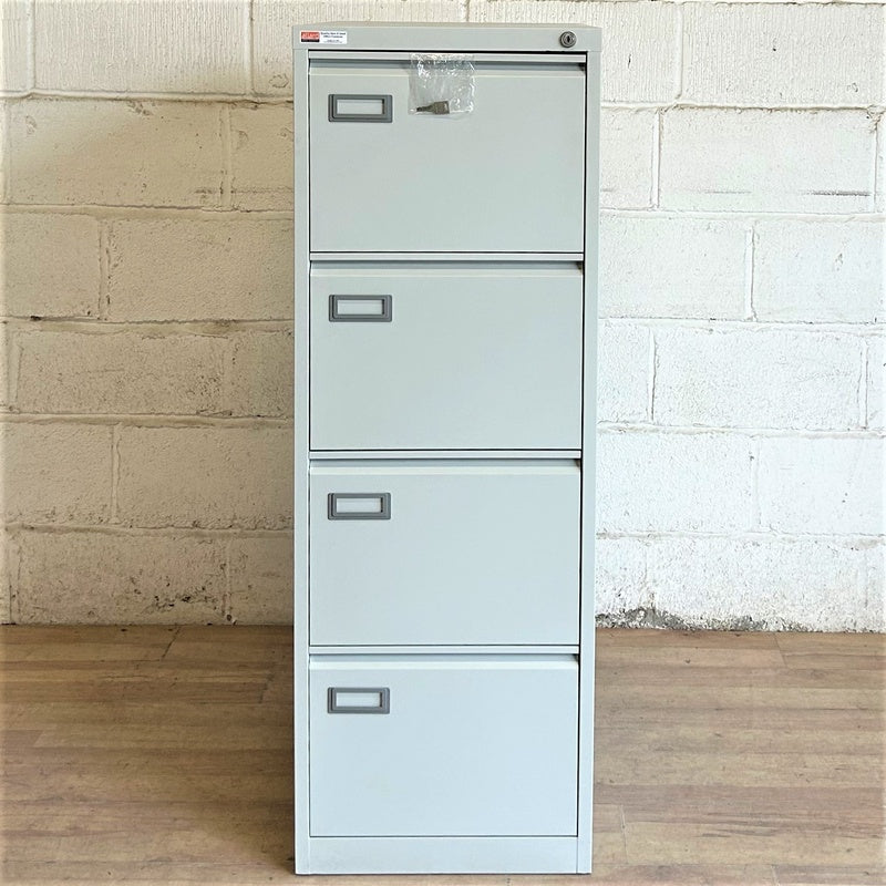 Foolscap 4 Drawer Steel Filing Cabinet Light Grey