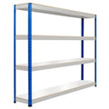 Heavy Duty Shelving 4 Shelf Run of Five Bays Trade Pack of Five